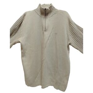 "Aigle"  Sweater Mens  1/4 Zip Pullover Knit Mock Neck Ribbed‎ Long Sleeve, SZ L